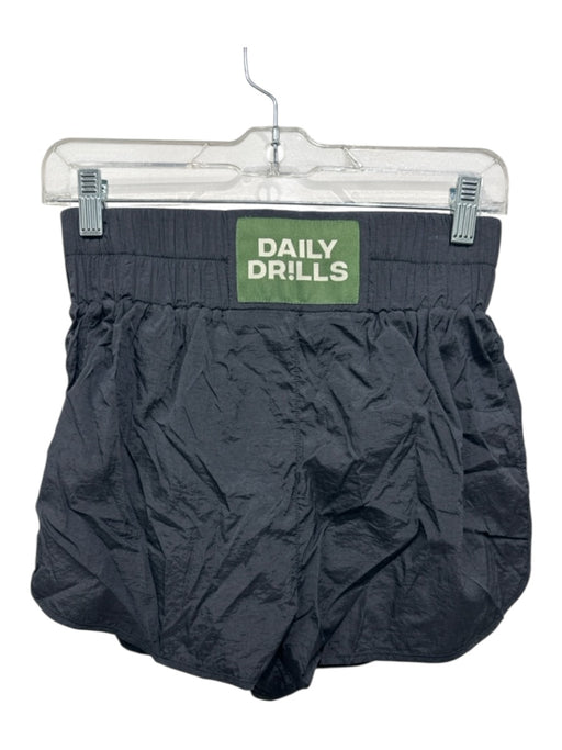 Daily Drills Size S Black Nylon Wide Waist Band Logo High Rise Shorts Black / S