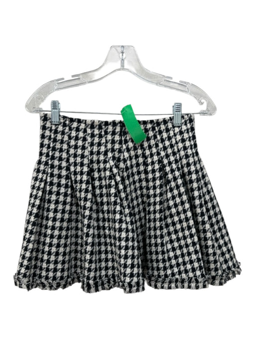 En Saison Size S Black & Cream Polyester Tweed Houndstooth Pleated Skirt Set Black & Cream / S