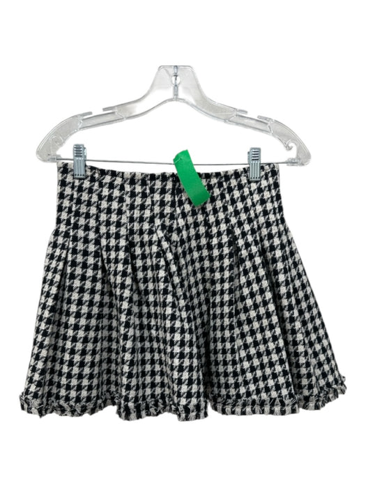 En Saison Size S Black & Cream Polyester Tweed Houndstooth Pleated Skirt Set Black & Cream / S