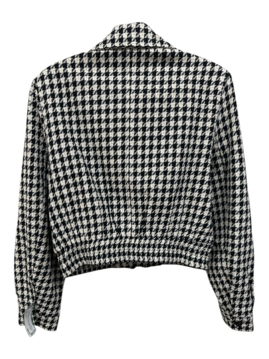 En Saison Size S Black & Cream Polyester Tweed Houndstooth Pleated Skirt Set Black & Cream / S