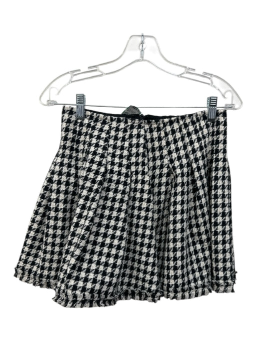 En Saison Size S Black & Cream Polyester Tweed Houndstooth Pleated Skirt Set Black & Cream / S