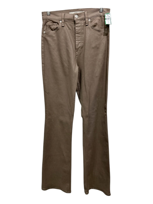 Hudson Size 27 Brown Cotton Blend Coated Button Fly High Rise Bootcut Jeans Brown / 27