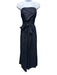 En Saison Size S Dark Wash Cotton Denim Strapless Floral Jacquard Jumpsuit Dark Wash / S