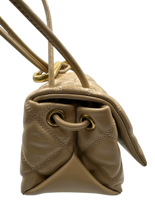 Marc Jacobs Beige Leather Quilted Flap Gold Tone Hardware Shoulder Bag Beige