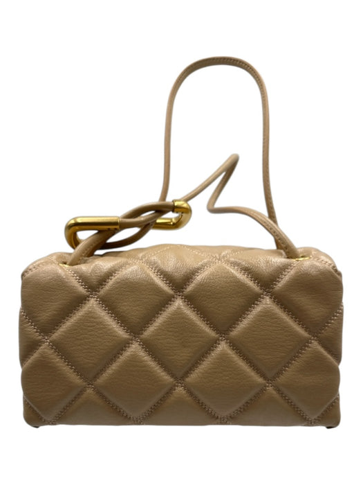 Marc Jacobs Beige Leather Quilted Flap Gold Tone Hardware Shoulder Bag Beige