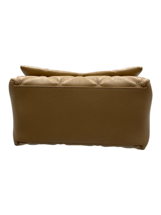 Marc Jacobs Beige Leather Quilted Flap Gold Tone Hardware Shoulder Bag Beige