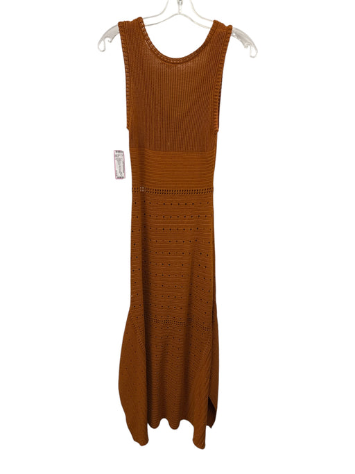 A.L.C. Size S Orange Brown Cotton Knit Sleeveless Perforated Lined Dress Orange Brown / S