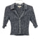 Nation Los Angeles Size S White & Navy Blue Pima Cotton Checked Shirred Top White & Navy Blue / S