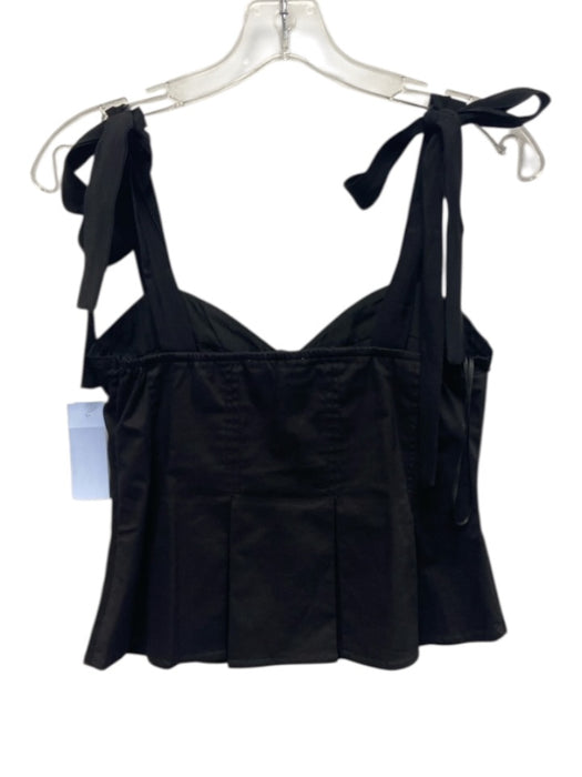 Hyacinth House Size S Black Cotton Blend Sleeveless Tie Straps bustier Top Black / S