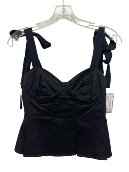 Hyacinth House Size S Black Cotton Blend Sleeveless Tie Straps bustier Top Black / S