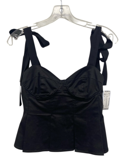 Hyacinth House Size S Black Cotton Blend Sleeveless Tie Straps bustier Top Black / S