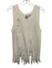 0 Degrees Celsius Size Sample Cream Cotton Sleeveless Rib Knit Fringe Sweater Cream / Sample