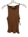 Agolde Size XS Brown Organic Cotton Sleeveless Ribbed Square Neck Stretch Top Brown / XS