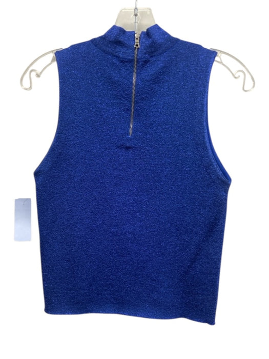 Alice & Olivia Size S Electric Blue Wool Blend Metallic Thread Sleeveless Top Electric Blue / S