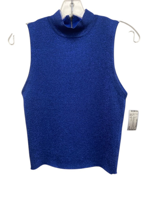 Alice & Olivia Size S Electric Blue Wool Blend Metallic Thread Sleeveless Top Electric Blue / S