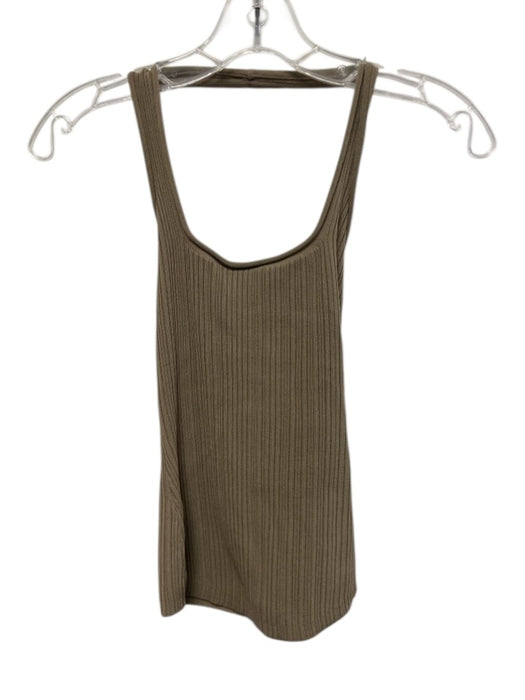 Dissh Size S Taupe Viscose Blend Sleeveless Rib Knit Halter Top Taupe / S