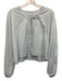 Daily Drills Size XS Light Blue Cotton Long Balloon Sleeve Open Front Top Light Blue / XS
