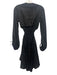 Dissh Size 4 Black Linen Long Balloon Sleeve Cutout Back Zip Back Dress Black / 4