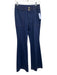 Maliparmi Size 27 Blue & Tan Cotton Blend Zip & Button Contrast Stitch Pants Blue & Tan / 27