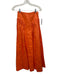 Aje. Size 4 Orange Viscose & Linen Tiered Short Sleeve Crop Yoke Skirt Set Orange / 4