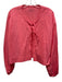 Daily Drills Size XS Pink Cotton Long Balloon Sleeve Open Front Tie Front Top Pink / XS