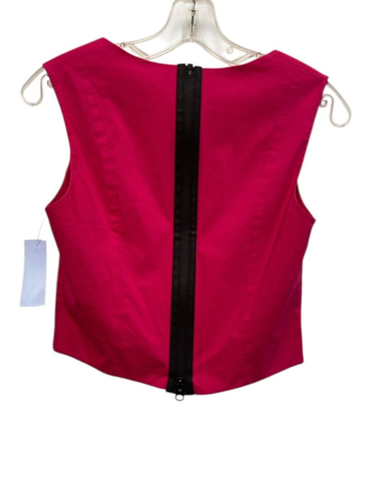 Liviana Conti Size 40/42 Fuchsia Pink & Black Cotton Blend Sleeveless Pant Set Fuchsia Pink & Black / 40/42