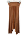 A.L.C. Size 4 Cognac Brown Polyester Shirred Waist Pleated Asymmetric Hem Skirt Cognac Brown / 4