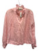 Sea New York Size 4 Light Pink Ramie Long Sleeve Ruffle mock neck Split Neck Top Light Pink / 4