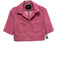 Maje Size 36 Pink Polyester & Cotton Short Sleeve Gold Buttons Collar Jacket Pink / 36