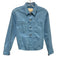 L'agence Size M Sky Blue Cotton & Spandex Denim Collar Fringe hem Jacket Sky Blue / M