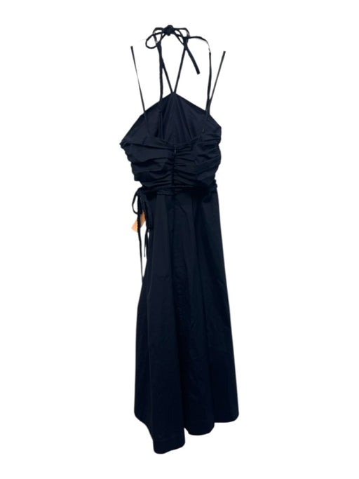 Veronica Beard Size 2 Navy Blue Cotton & Elastane Tie Halter Braided Midi Dress Navy Blue / 2