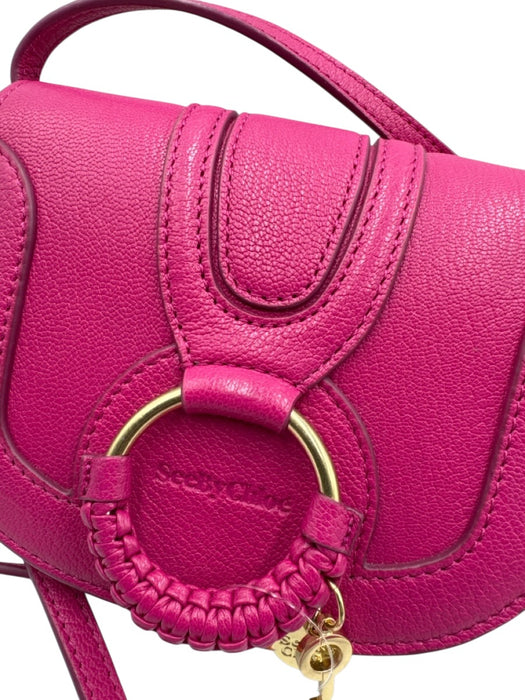 See By Chloe Magenta Pink Leather Gold hardware Magnetic Flap Crossbody Bag Magenta Pink / XS