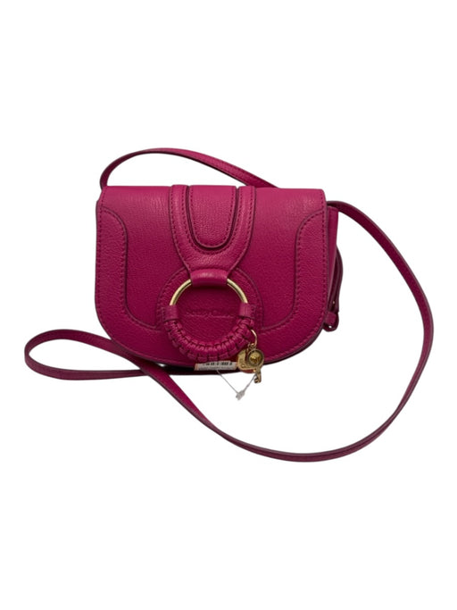 See By Chloe Magenta Pink Leather Gold hardware Magnetic Flap Crossbody Bag Magenta Pink / XS