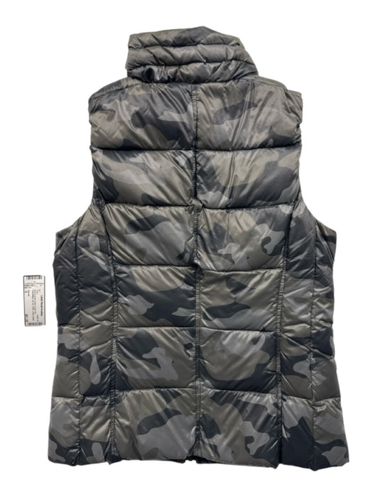 Anorak Size S gray & green Nylon Down Fill Camoflage Zip Up Puffer Vest gray & green / S
