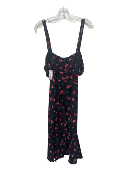 Likely Size 10 Black, red, blue Polyester Spaghetti Strap Floral Print Dress Black, red, blue / 10