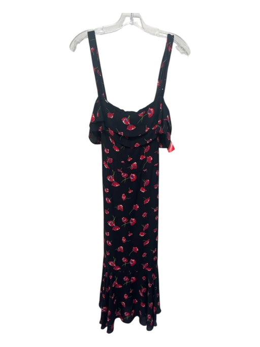 Likely Size 10 Black, red, blue Polyester Spaghetti Strap Floral Print Dress Black, red, blue / 10