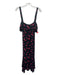 Likely Size 10 Black, red, blue Polyester Spaghetti Strap Floral Print Dress Black, red, blue / 10