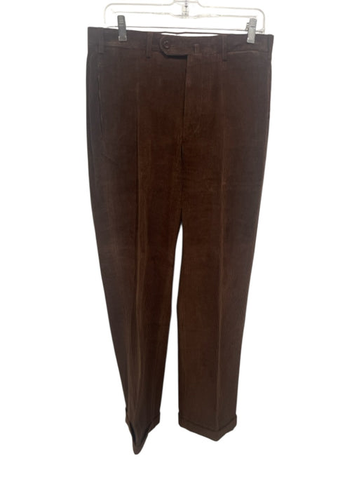 Incotex Size Est L Brown Cotton Zip Fly Men's Pants Brown / Est L