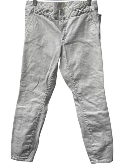 Tory Burch Size 30 White Cotton Front Pocket Front Zip Woven Detail Jeans White / 30