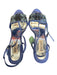Badgley Mischka Shoe Size 8 Periwinkle Satin Beaded Jewel Open Toe Straps Heels Periwinkle / 8