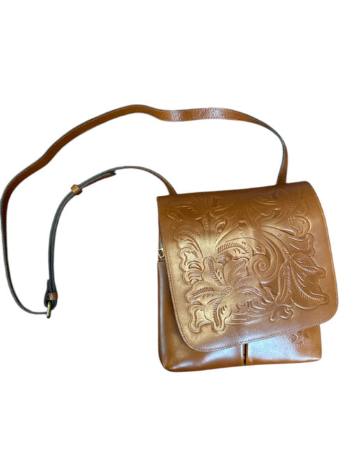 Patricia Nash Brown Leather Crossbody Pockets Zipper Purse Brown / One Size