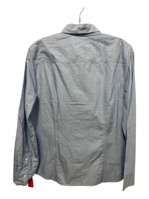 J Crew Size L Light Blue Cotton Heathered Long Sleeve Button Up & Collar Top Light Blue / L