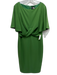 Alexia Admor Size L Green Polyester Short Sleeve Back Zip Wide Neck Dress Green / L