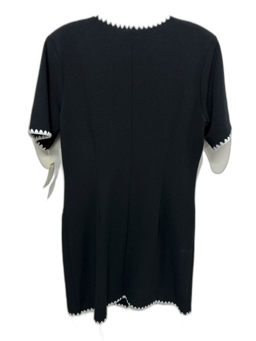 Alexia Admor Size 10 Black & White Polyester Shoulder Pads Short Sleeve Dress Black & White / 10