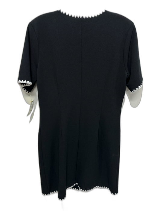 Alexia Admor Size 10 Black & White Polyester Shoulder Pads Short Sleeve Dress Black & White / 10