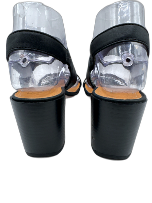 Sarto Franco Sarto Shoe Size 8 Black Leather Block Heel Stacked Sandals Black / 8