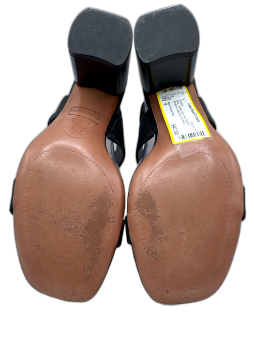 Sarto Franco Sarto Shoe Size 8 Black Leather Block Heel Stacked Sandals Black / 8
