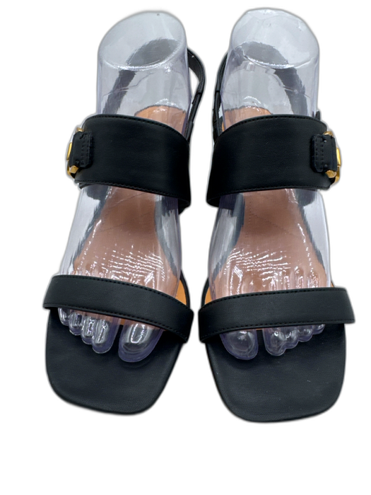 Sarto Franco Sarto Shoe Size 8 Black Leather Block Heel Stacked Sandals Black / 8