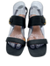 Sarto Franco Sarto Shoe Size 8 Black Leather Block Heel Stacked Sandals Black / 8