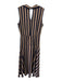 Joseph Ribkoff Size 10 Brown & Black Polyester Stripe Sleeveless Maxi Dress Brown & Black / 10
